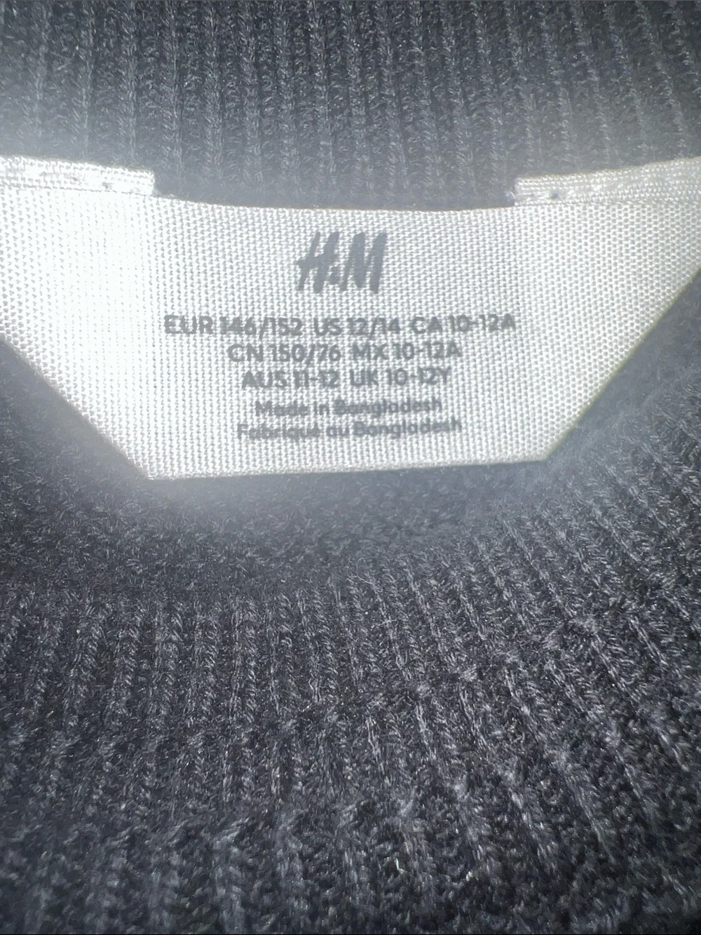 H&M Black Knit Crewneck Sweater for Kids